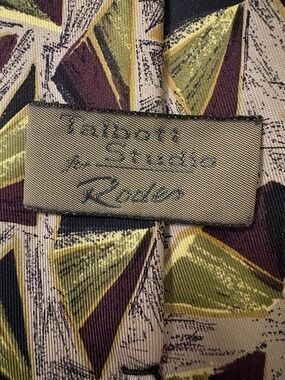 Vintage Robert Talbott Studio Silk Tie Geometric Abstract Earth Tones